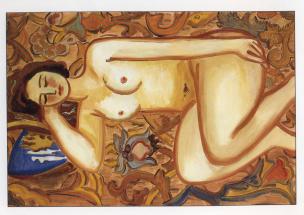 Miha Maleš, Ležeči ženski akt, 1938, olje na platno Miha Maleš, Ležeči ženski akt, 1938, olje na platno