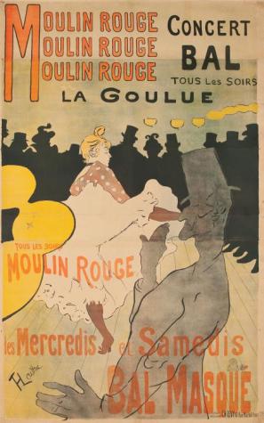 Toulouse-Lautrec: Moulin Rouge, koncert, ples vsak večer, 1891, litografija